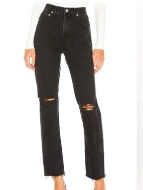 Agolde Cherie High Rise Straight Jeans in Black (Distortion) Size 26